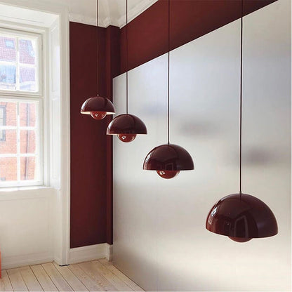 Nordic Metal Pendant Light with Dome Shade and Adjustable Hanging Wire