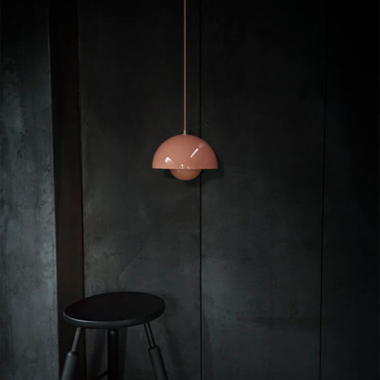 Nordic Metal Pendant Light with Dome Shade and Adjustable Hanging Wire