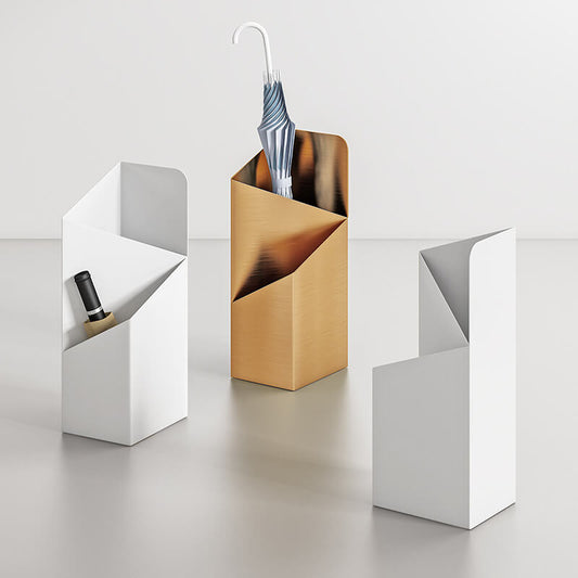 Scandinavian Metal Umbrella Stand with Removable Drip Tray Organizer