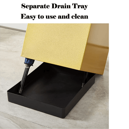 Scandinavian Metal Umbrella Stand with Removable Drip Tray Organizer