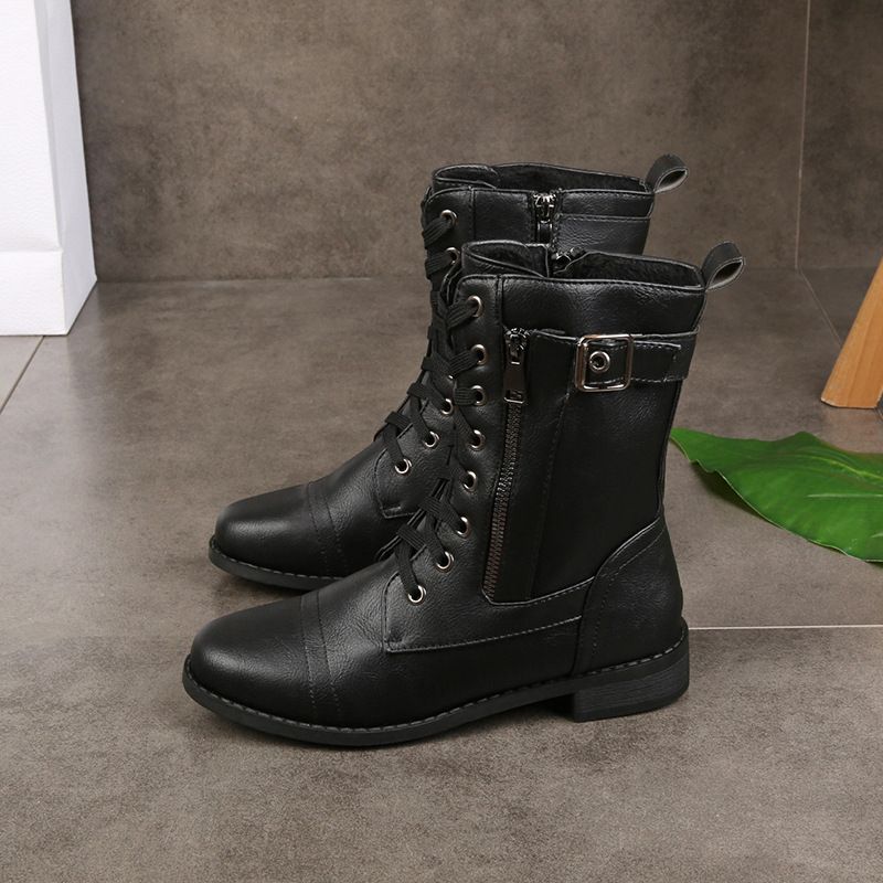 Orthopedic Ankle Boots with Cushioned Insole, Arch Support and Side Zipper