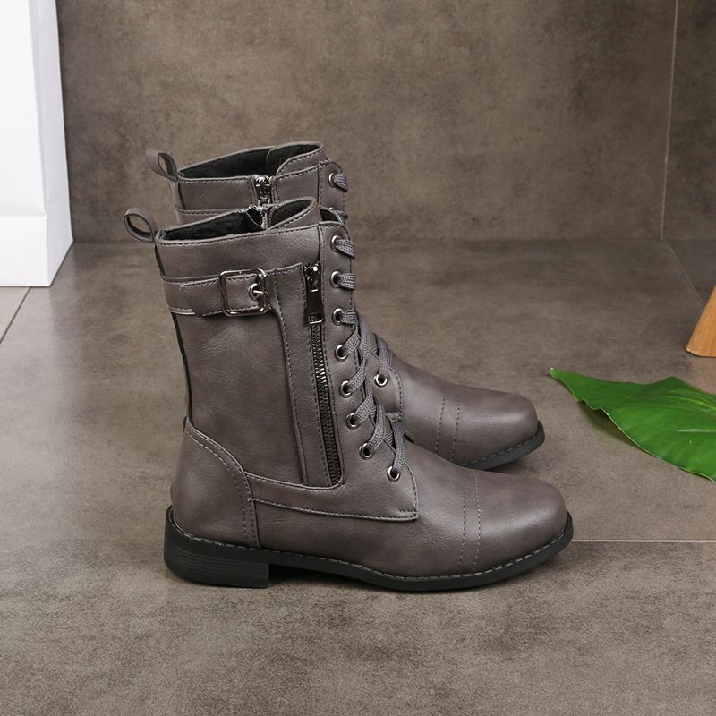 Orthopedic Ankle Boots with Cushioned Insole, Arch Support and Side Zipper