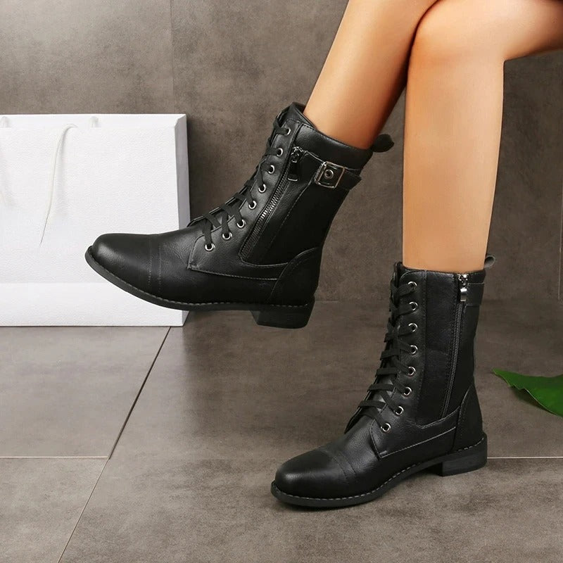 Orthopedic Ankle Boots with Cushioned Insole, Arch Support and Side Zipper