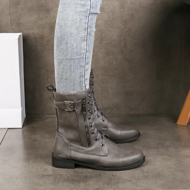 Orthopedic Ankle Boots with Cushioned Insole, Arch Support and Side Zipper