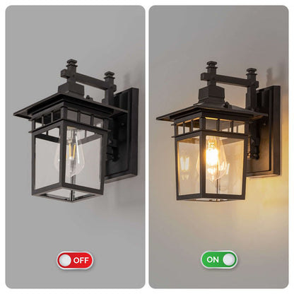Outdoor Aluminium Lantern Wall Light with E27 Bulb Base