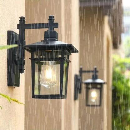 Outdoor Aluminium Lantern Wall Light with E27 Bulb Base