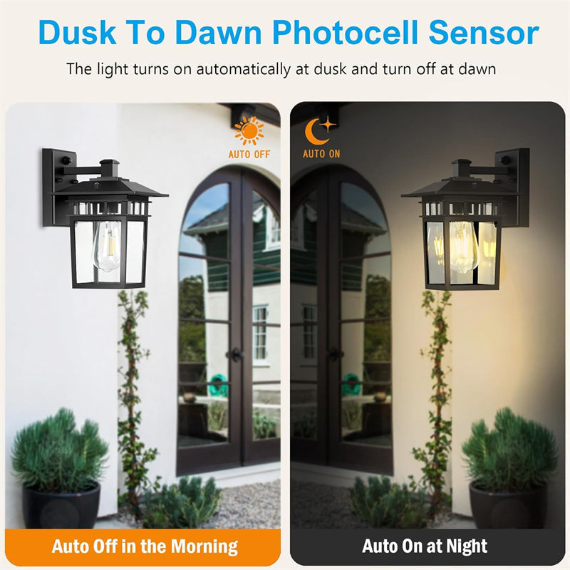 Outdoor Aluminium Lantern Wall Light with E27 Bulb Base