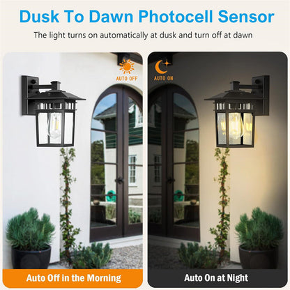 Outdoor Aluminium Lantern Wall Light with E27 Bulb Base