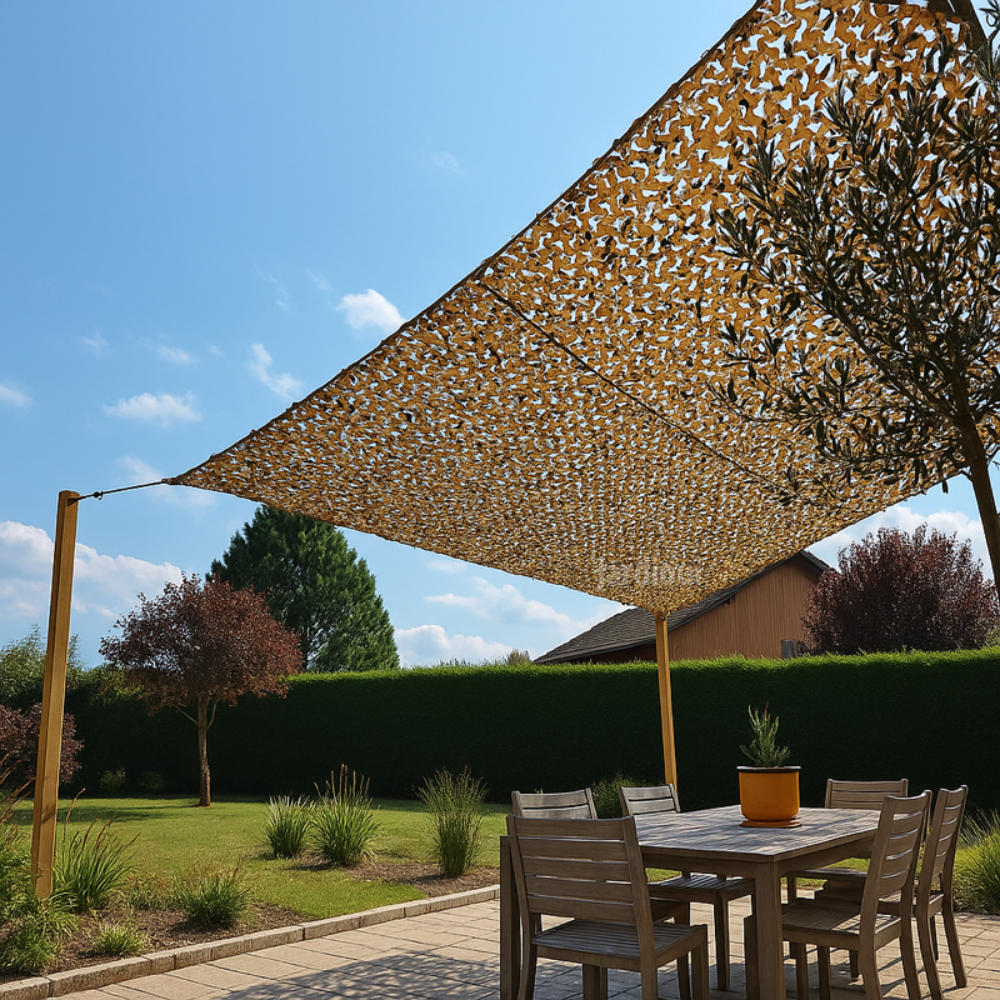 Outdoor Camouflage Netting with 3D Leaf Design and Reinforced Grommets