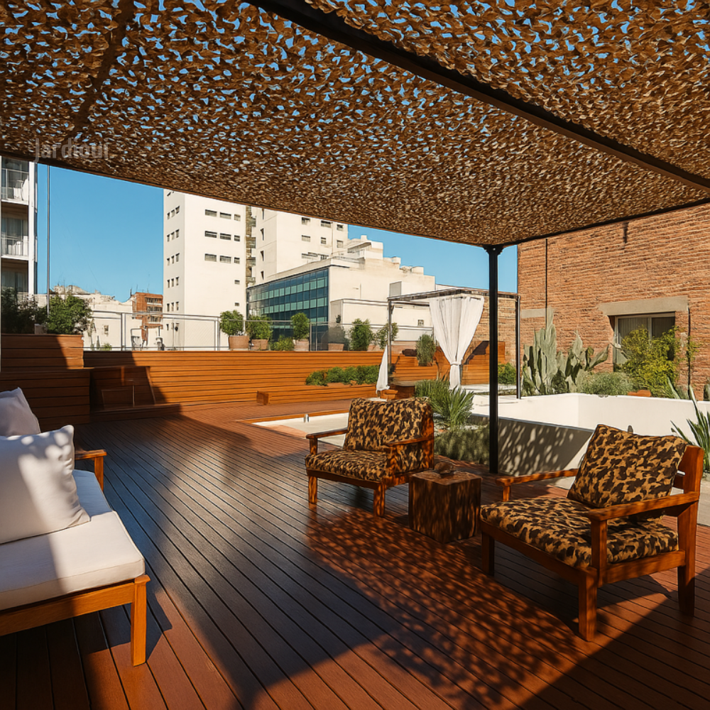 Outdoor Camouflage Netting with 3D Leaf Design and Reinforced Grommets