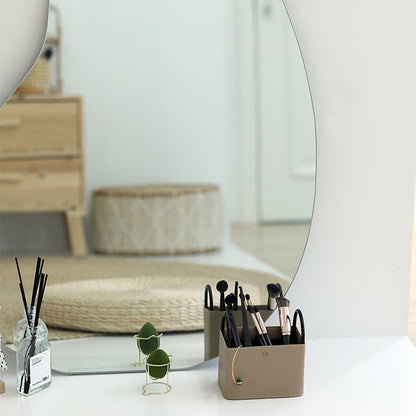 PU Leather Storage Basket with Minimalist Design and Metal Frame