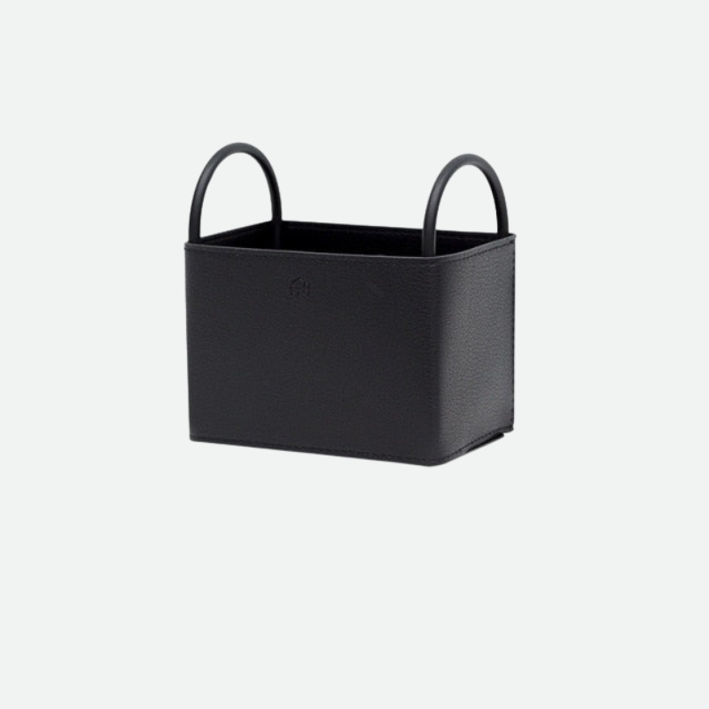 PU Leather Storage Basket with Minimalist Design and Metal Frame