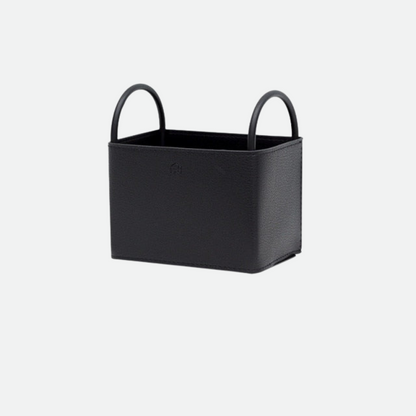 PU Leather Storage Basket with Minimalist Design and Metal Frame