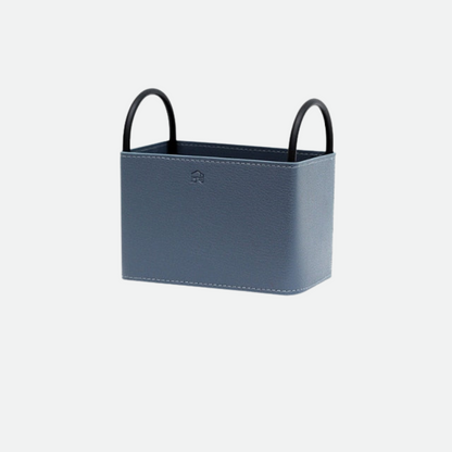 PU Leather Storage Basket with Minimalist Design and Metal Frame