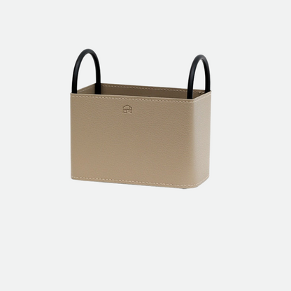 PU Leather Storage Basket with Minimalist Design and Metal Frame