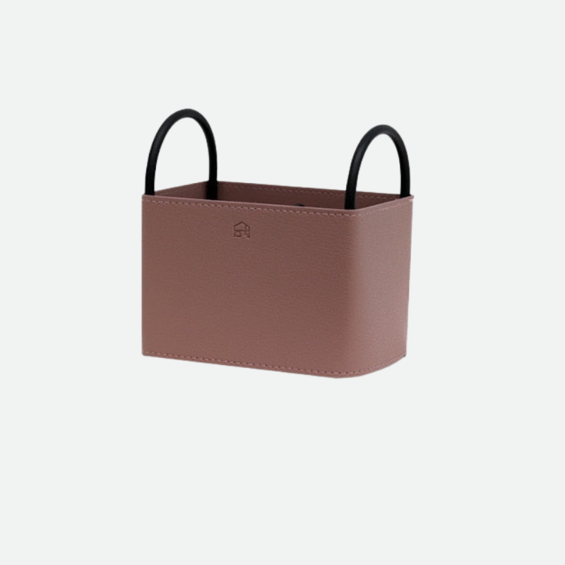 PU Leather Storage Basket with Minimalist Design and Metal Frame