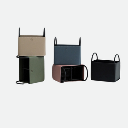 PU Leather Storage Basket with Minimalist Design and Metal Frame