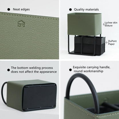 PU Leather Storage Basket with Minimalist Design and Metal Frame