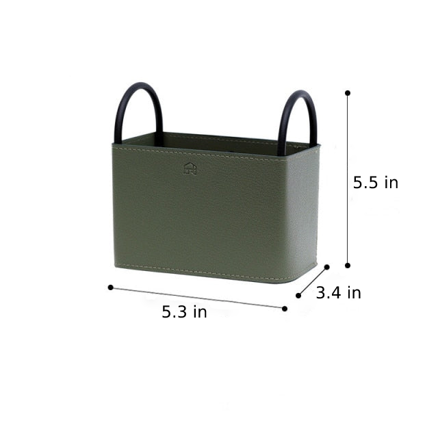 PU Leather Storage Basket with Minimalist Design and Metal Frame