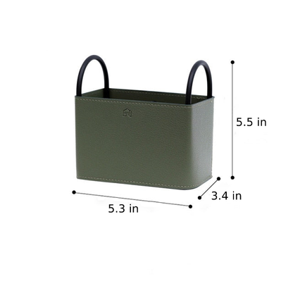 PU Leather Storage Basket with Minimalist Design and Metal Frame