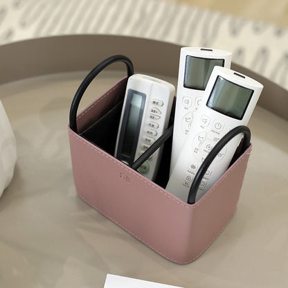 PU Leather Storage Basket with Minimalist Design and Metal Frame