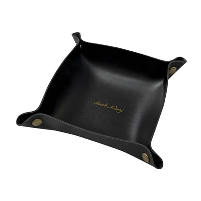 PU Leather Valet Tray with Snap Buttons for Keys and Jewellery
