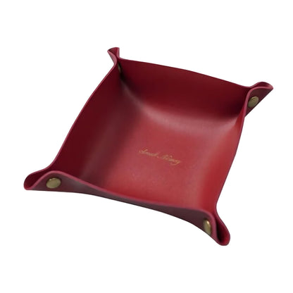 PU Leather Valet Tray with Snap Buttons for Keys and Jewellery