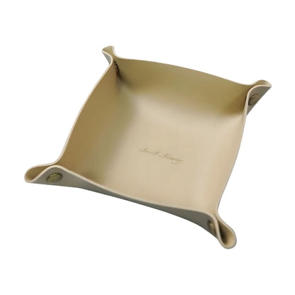 PU Leather Valet Tray with Snap Buttons for Keys and Jewellery