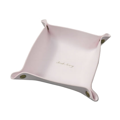 PU Leather Valet Tray with Snap Buttons for Keys and Jewellery