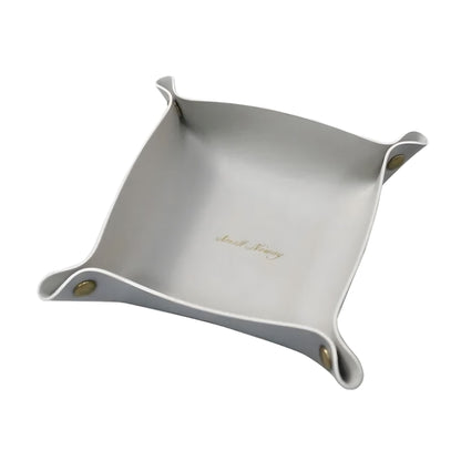 PU Leather Valet Tray with Snap Buttons for Keys and Jewellery