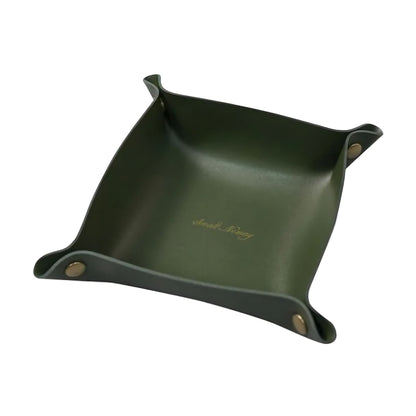 PU Leather Valet Tray with Snap Buttons for Keys and Jewellery
