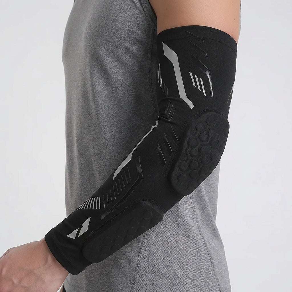 Padded Compression Elbow Sleeve with Polyester and Spandex