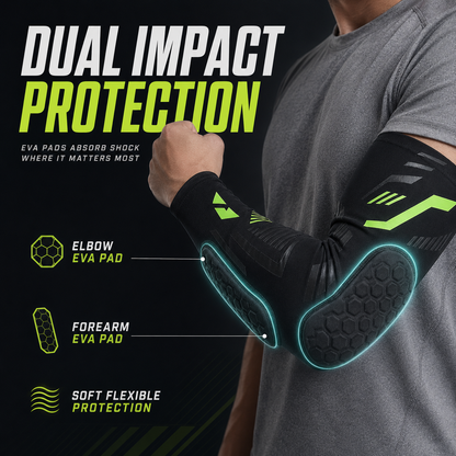 Padded Compression Elbow Sleeve with Polyester and Spandex