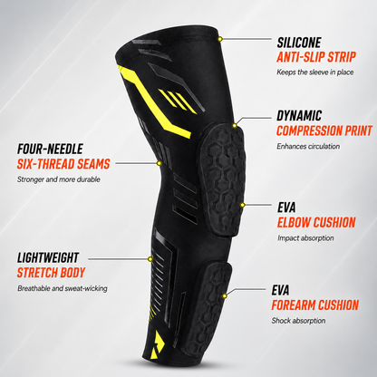 Padded Compression Elbow Sleeve with Polyester and Spandex