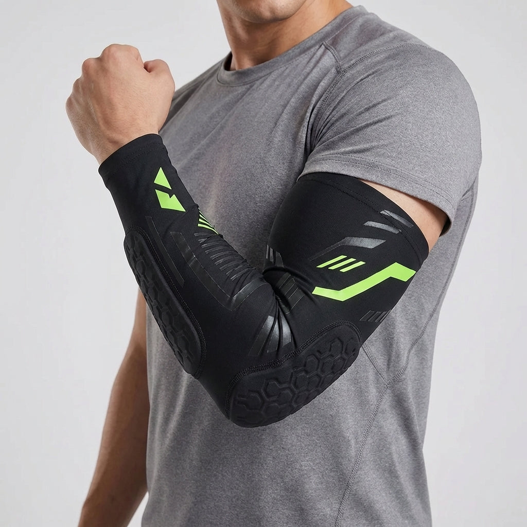 Padded Compression Elbow Sleeve with Polyester and Spandex