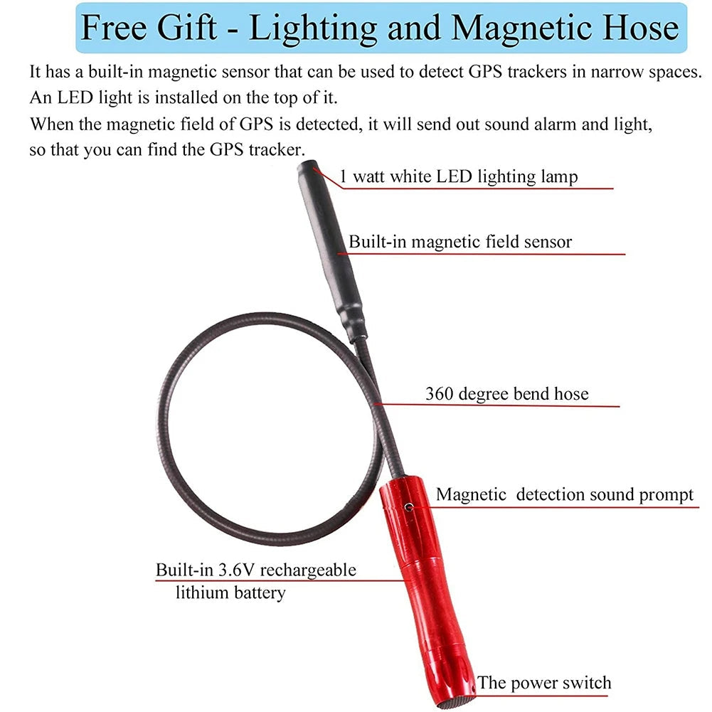 Personal GPS Tracker Detector with Long Battery Life and Detection Tube