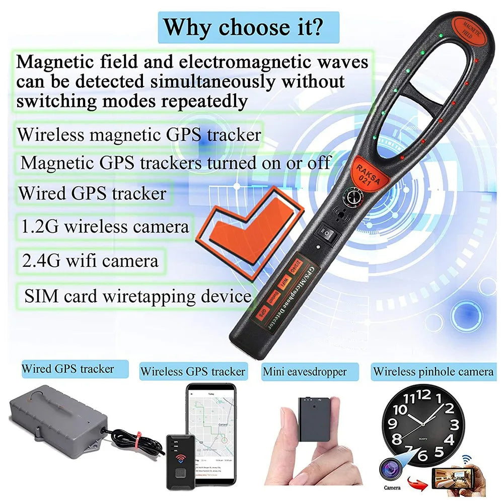 Personal GPS Tracker Detector with Long Battery Life and Detection Tube