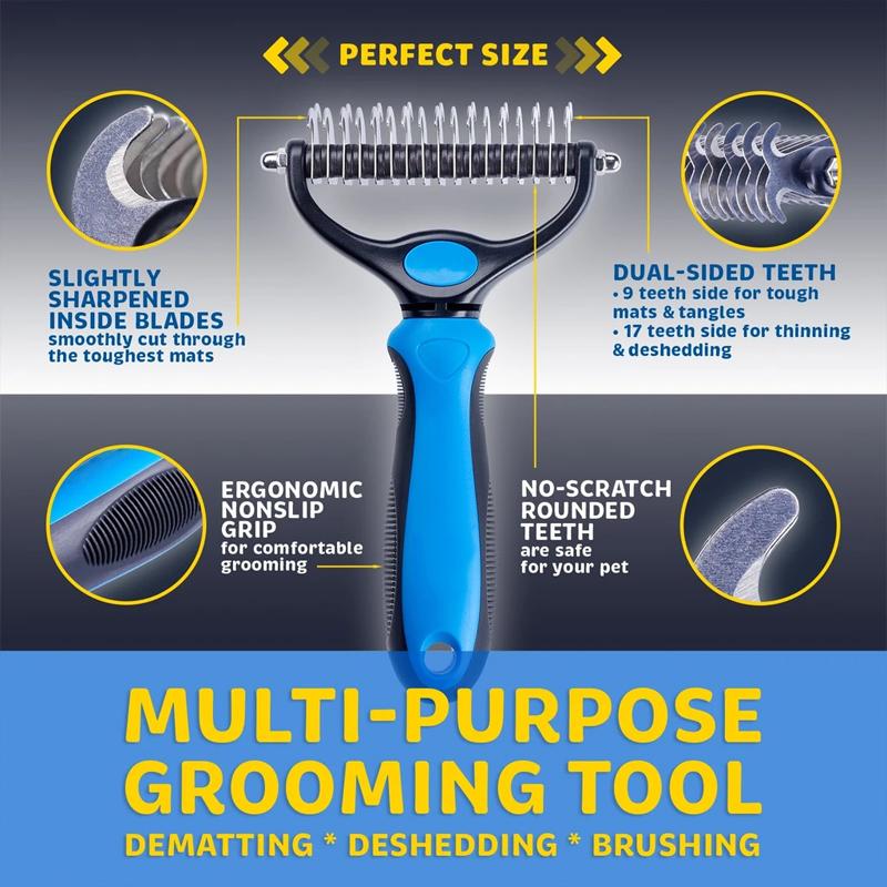 Pet Pro Grooming Tool for Dogs and Cats with Stainless Steel Blade