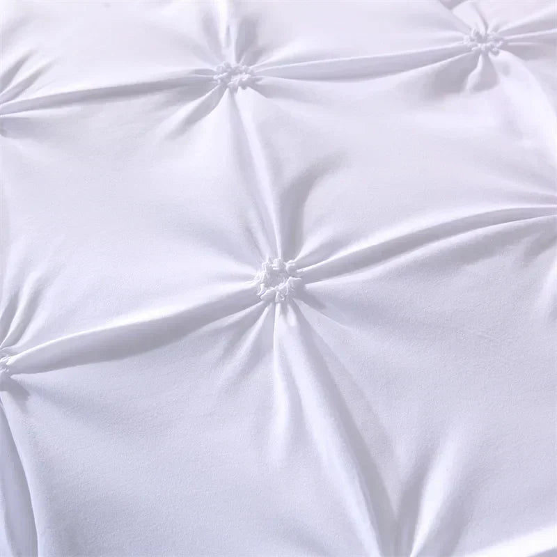 Pintuck Duvet Cover Set with Diamond Pattern and Matching Pillowcases