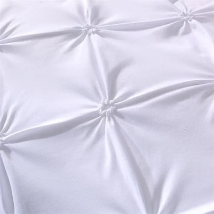 Pintuck Duvet Cover Set with Diamond Pattern and Matching Pillowcases