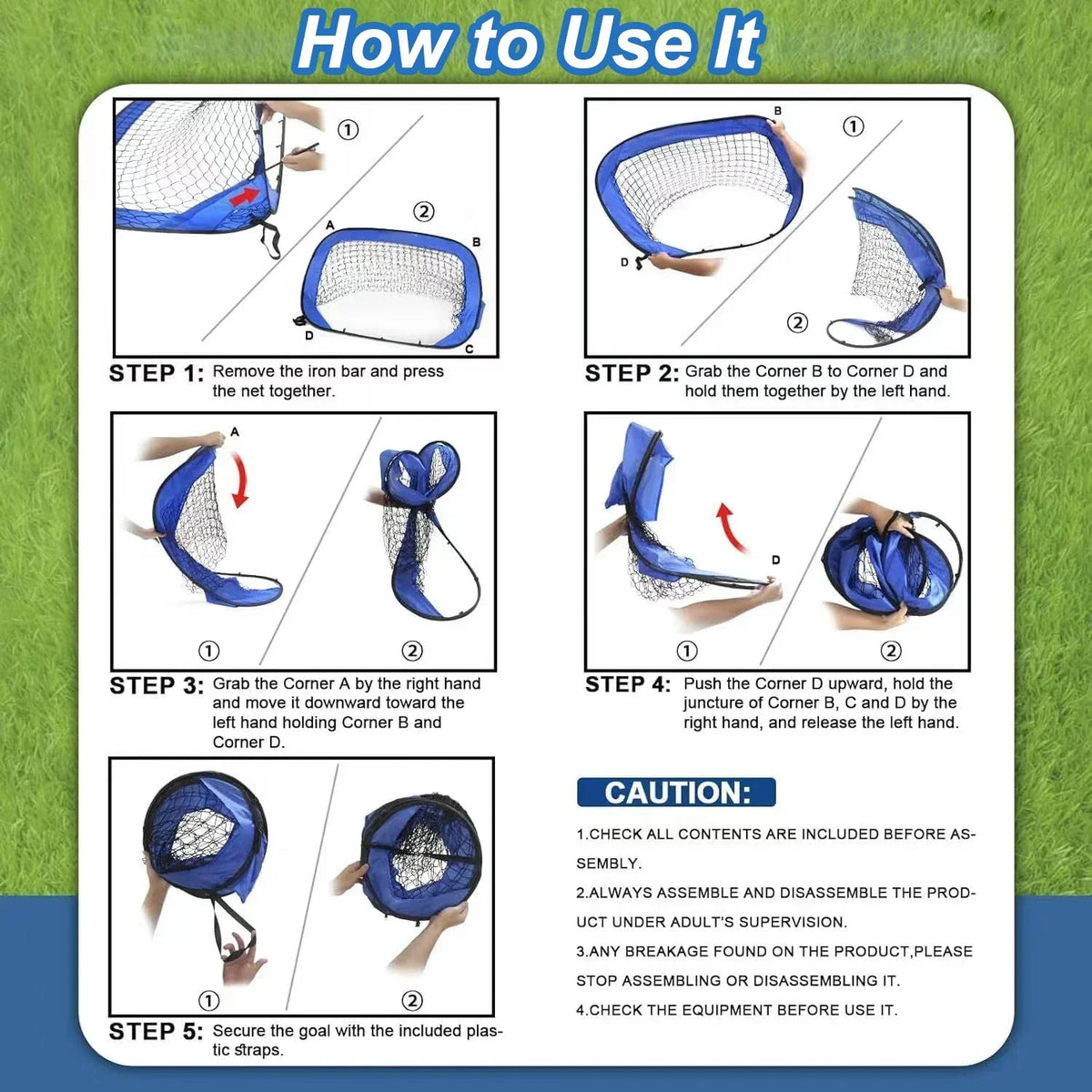 PlayMax Foldable Football Goal Portable Kids Soccer Net