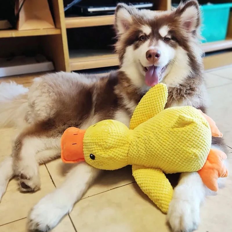 Plush Duck Dog Toy with Realistic Quack Sound and Soft Polyester Fabric