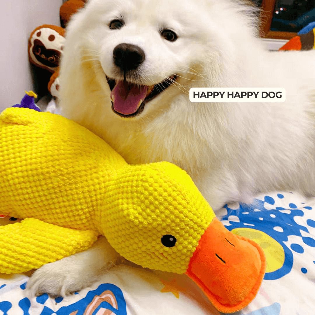 Plush Duck Dog Toy with Realistic Quack Sound and Soft Polyester Fabric