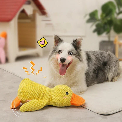 Plush Duck Dog Toy with Realistic Quack Sound and Soft Polyester Fabric