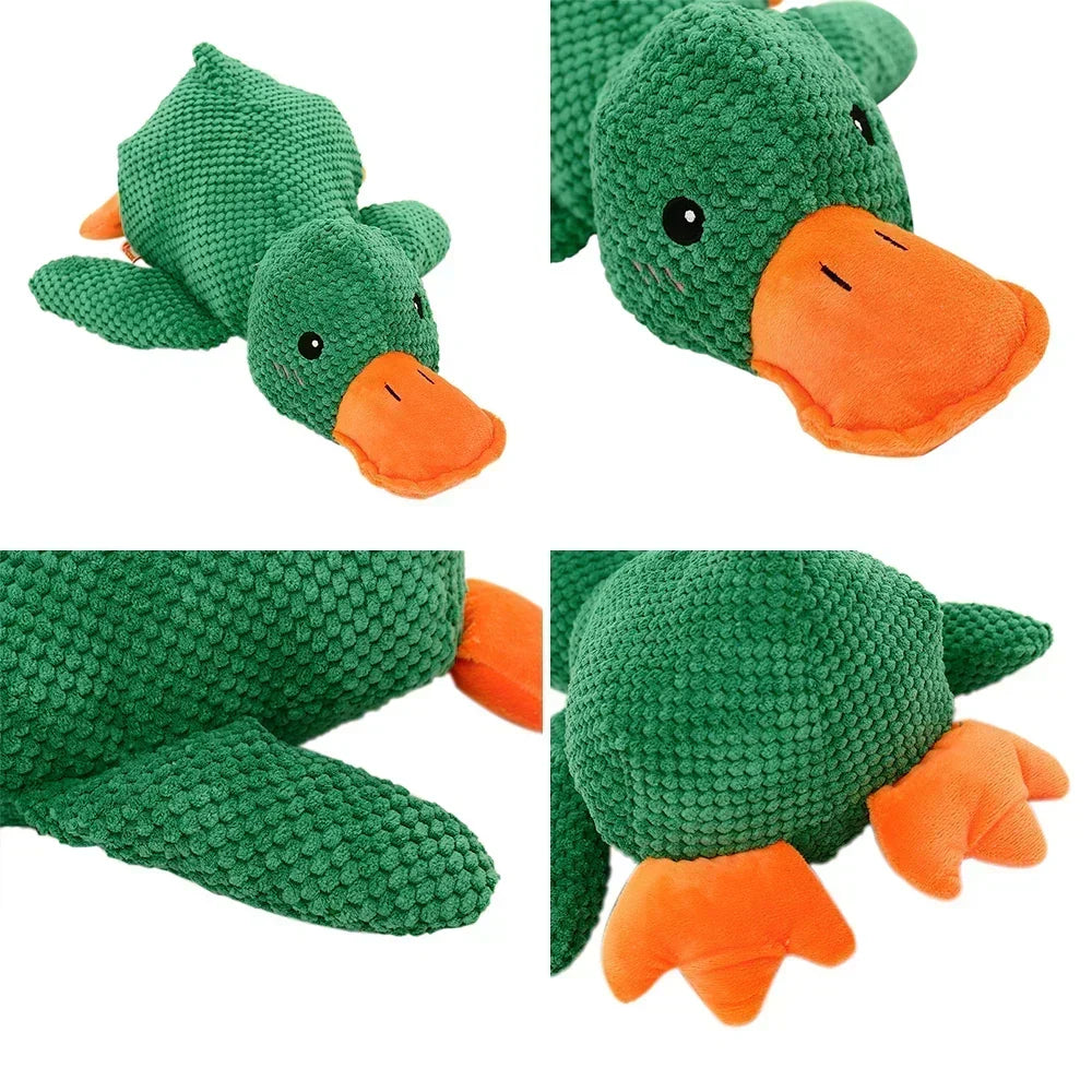 Plush Duck Dog Toy with Realistic Quack Sound and Soft Polyester Fabric