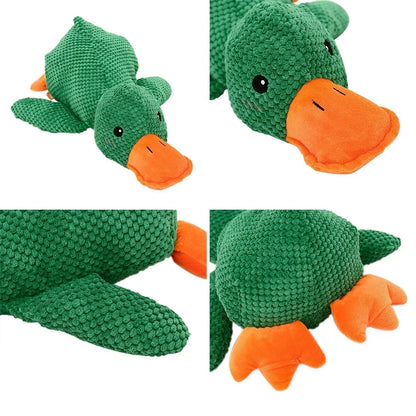 Plush Duck Dog Toy with Realistic Quack Sound and Soft Polyester Fabric