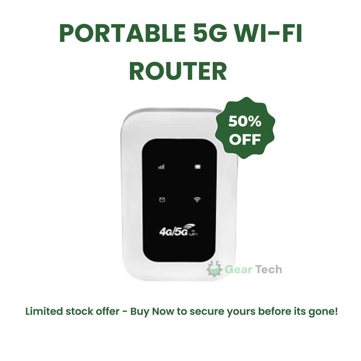 Portable 5G SIM WiFi Router with Battery for Travel and Home