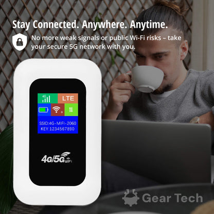 Portable 5G SIM WiFi Router with Battery for Travel and Home