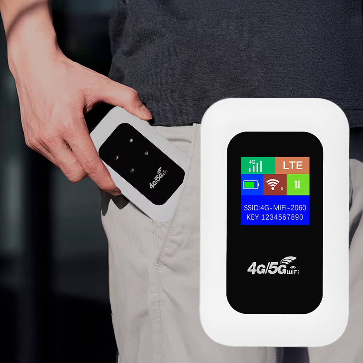Portable 5G SIM WiFi Router with Battery for Travel and Home