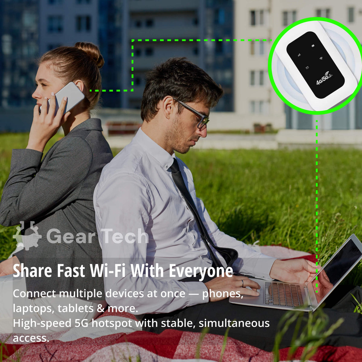 Portable 5G SIM WiFi Router with Battery for Travel and Home